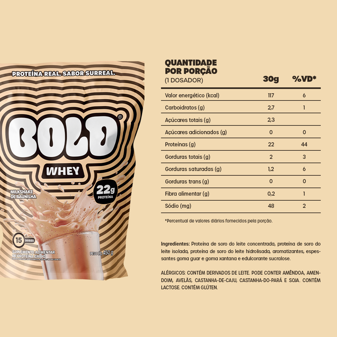 BOLD WHEY MILKSHAKE DE BAUNILHA (450g)